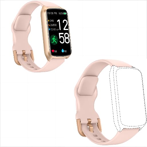 A Fitness Tracker with D26 Replacement Sport Accessory Strap Wristband, pinksand
