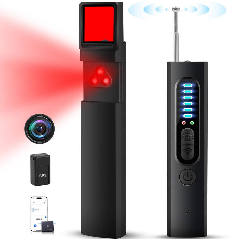 Hidden Camera Detector, 2024 Anti-Spy Camera Detector, Hidden Device GPS Detector, Bug Detector, Rf Wireless Signal Scanner, Camera Detector for Hotels, Home, Office, 5 Levels Sensitivity (Black) Black