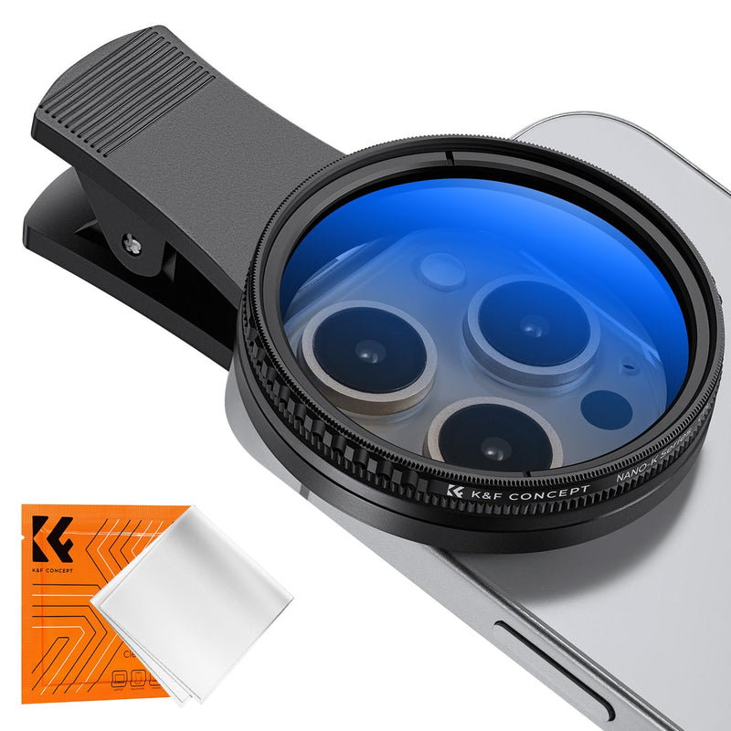 [AUSTRALIA] - K&F Concept 52mm Clip-on CPL Phone Camera Lens Filter Kit, Circular Polarizer Polarizing Filter Compatible with iPhone 15 14 13 12 11 