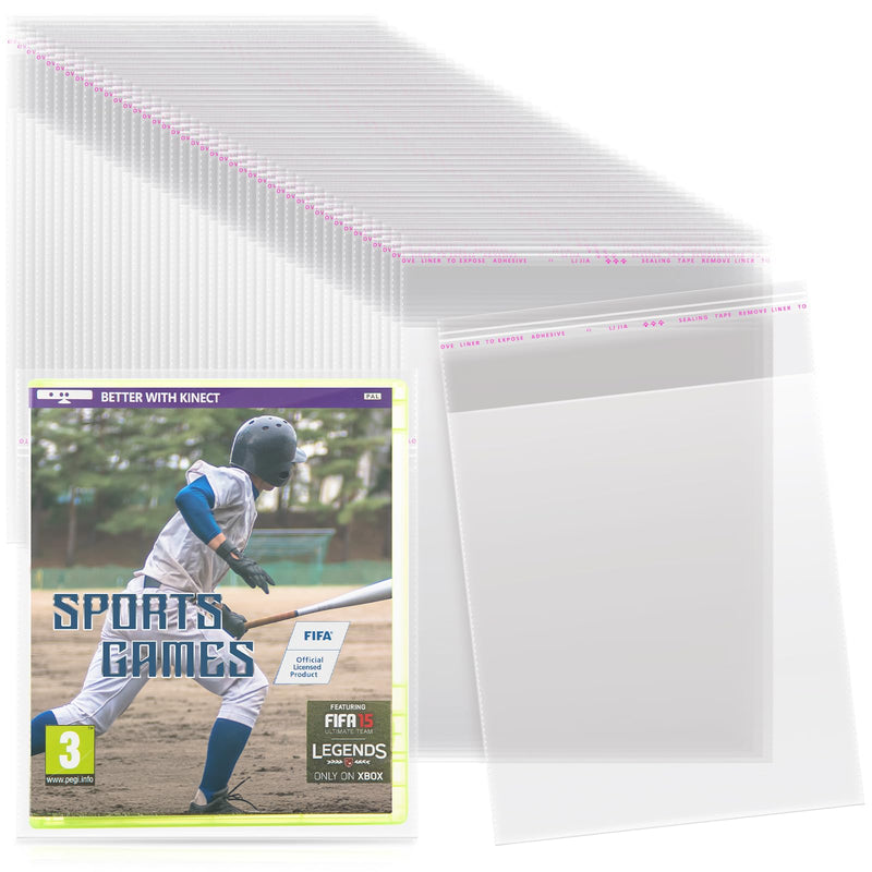 100 Pcs Clear Video Game Protectors Resealable 6.1 x 6.97 Inches Compatible with Steelbook Box, Compatible with Xbox One, Compatible with PS3 PS4 PS5 Arrow Video Criterion Collection
