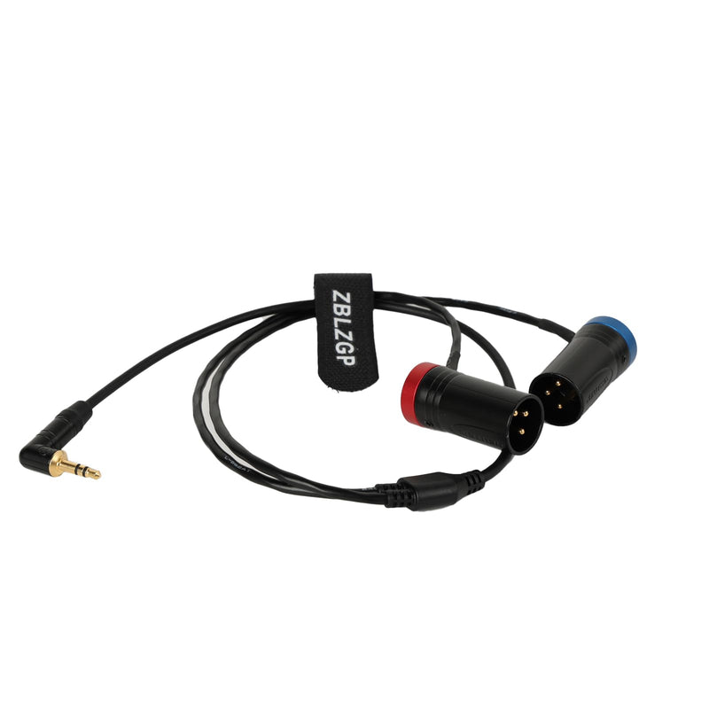 Audio Cable Low-Profile TA3M XLR 3Pin Male to 3.5mm-TRS Y Cable for Canon EOS C70 6K Pro Cameras RØDE Wireless GO II Dual Channel Wireless Output Dual Low-Profile 3Pin XLR