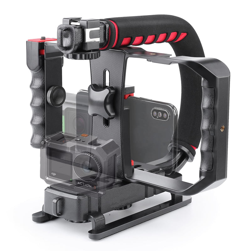 Neotter Handheld Stabilizer with Smartphone Video Rig, Video Action Handhels Rig for All Camera Action Camera Camcorder and Smartphones ﻿