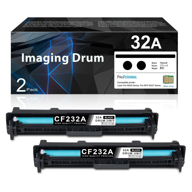 [AUSTRALIA] - 32A Imaging Drum Black Extra High-Yield 2-Pack | 32A CF232A Imaging Drum Replacement for HP 32A Drum Unit CF232A Compatible with Laser Pro M203dn M203dw MFP M227fdn M227sdn M227fdw Printer | CF232A 