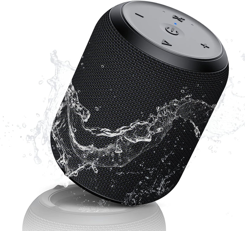 NOTABRICK Bluetooth Speakers, 15W Portable Speakers Bluetooth Wireless V5.0 with Stereo Sound, Active Extra Bass, IPX6 Waterproof Shower Speaker, Double Pairing, for Party, Home Theater, Game Theater 1PCS-Black