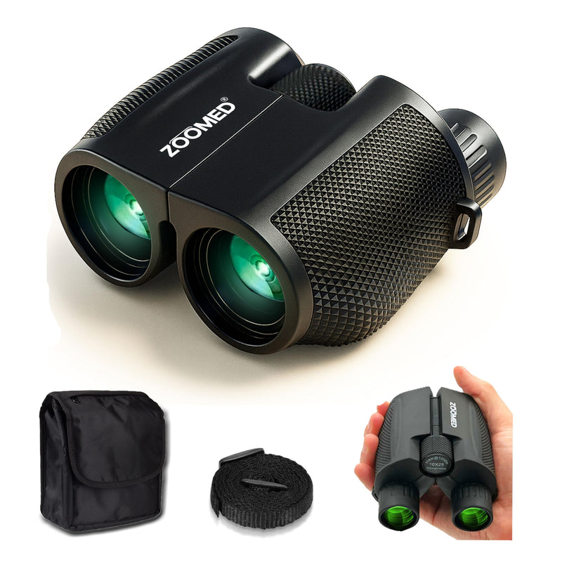 10x25 High-Powered Compact Binoculars for Adults – Long Range Bird Watching, Travel for Cruise Ship, Lightweight Small for Hiking, Sports & Outdoor Adventures 10x25 Black Binoculars