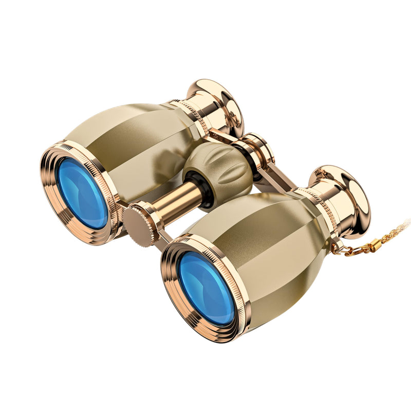 [AUSTRALIA] - ESSLNB Opera Glasses Binoculars for Women Adults 4X30mm Theater Glasses Compact Binoculars for Theater and Concerts Antique Binoculars with Case Removable Chain (Gold) Gold 