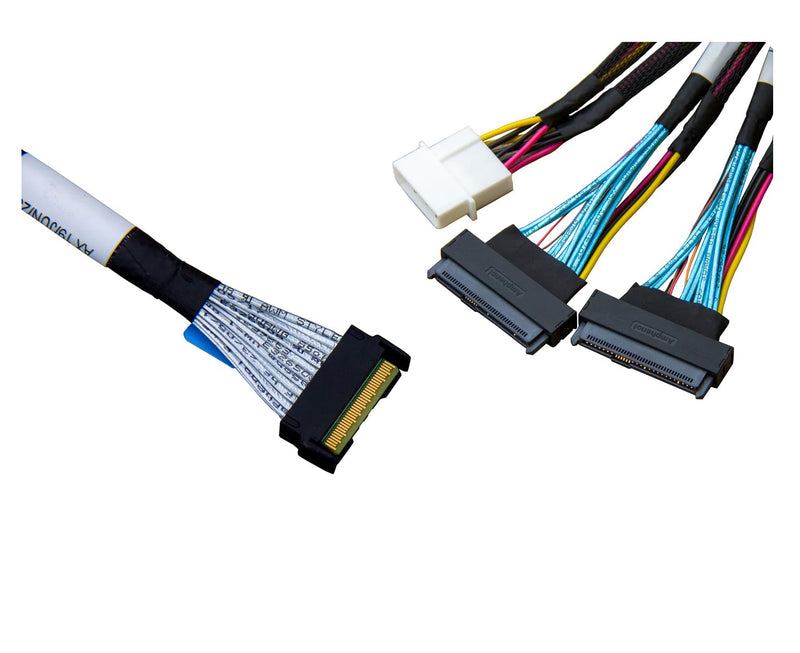 𝐃𝐢𝐋𝐢𝐧𝐤𝐞𝐫 PCIe 5.0 𝐌𝐂𝐈𝐎 x8 to 2*𝐔.𝟐 𝐍𝐕𝐌𝐞 Adapter,𝐒𝐅𝐅-𝐓𝐀-𝟏𝟎𝟏𝟔 74Pin to 2*𝐒𝐅𝐅-𝟖𝟔𝟑𝟗 68Pin Cable with Power, Mini Cooledge IO Cable 80CM