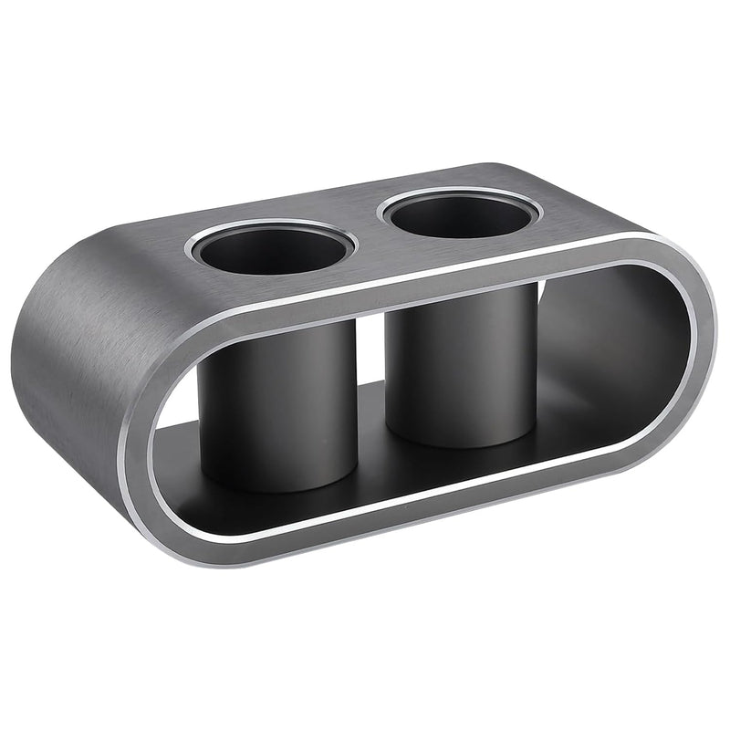 [AUSTRALIA] - Desktop Microphone Storage Holder, Metal Aluminum Alloy Wireless Mic Holder, Hold Up to 2 Microphones, Ideal Tabletop Microphone Holder Organizer and Display(Gray) Gray 