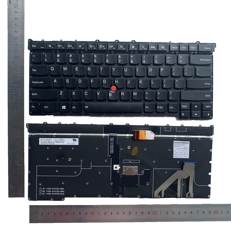 Laptop Replacement US Layout with Pointing with Backlight Keyboard for Lenovo Thinkpad Carbon X1 2015 Gen 3 3rd US Layout 8M20G118608 55Y01N5 SG-64700-XUA Black X1 Gen 3 3rd