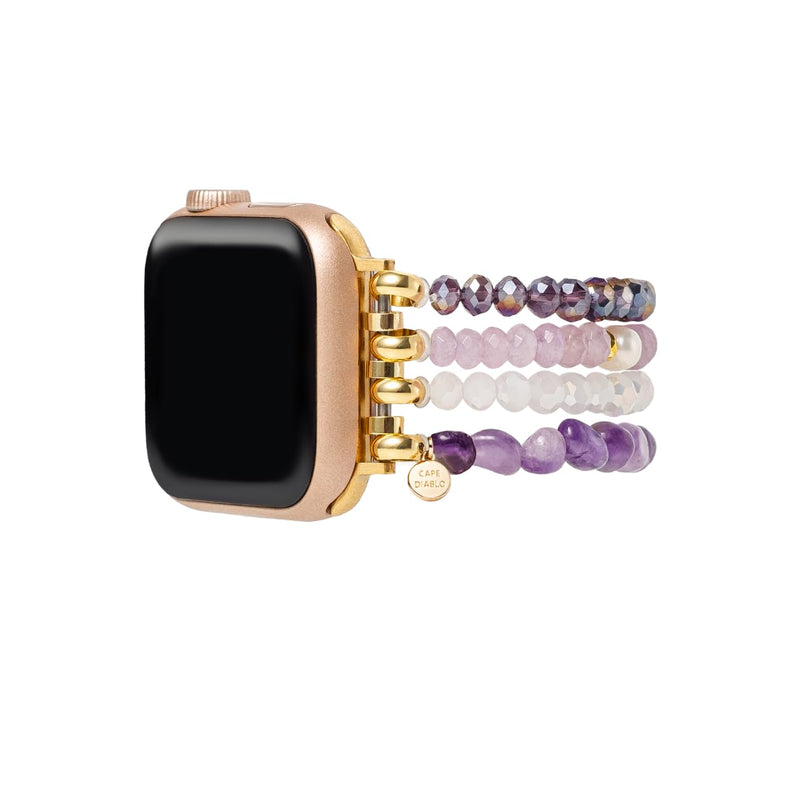 Cape Diablo Smart Watch Band for Women - Handmade Gemstone Strap - Compatible with 38mm-45mm Apple Faces Large - Fits 6.0 - 6.5 inch wrists Mystic Amethyst