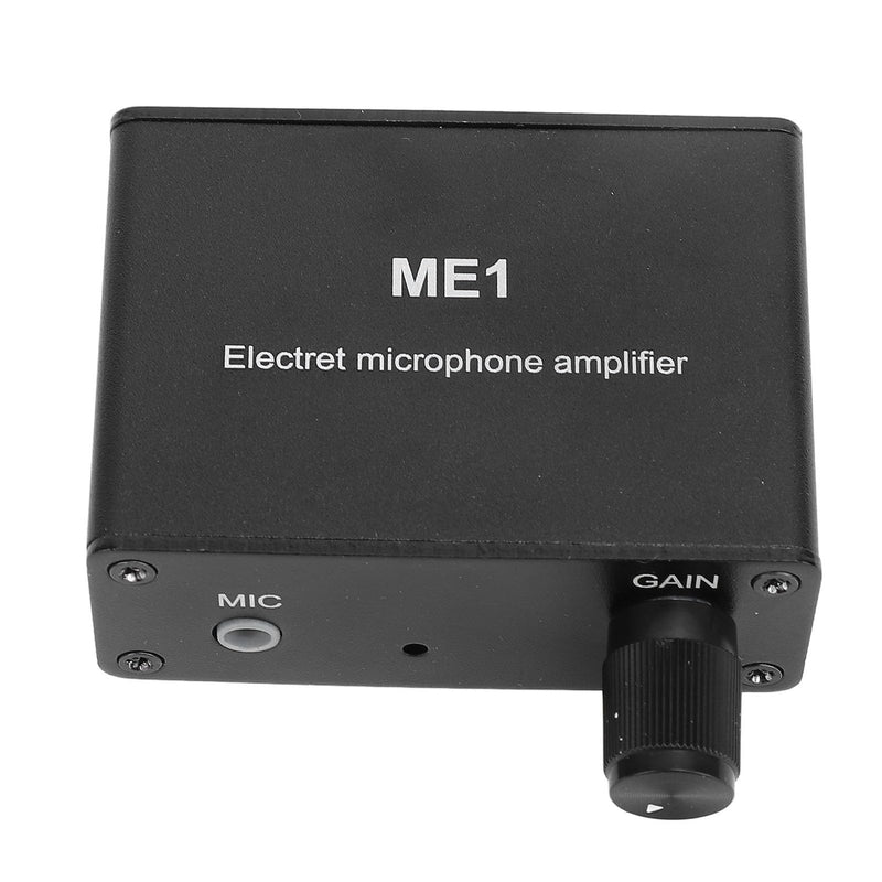 Adjustable Gain Electret Microphone Amp, 3.5mm Input Sound Preamplifier ME1, Built in Bias, Output 3.5mm Interface, 0-20db Gain, DC5-12V Power Supply