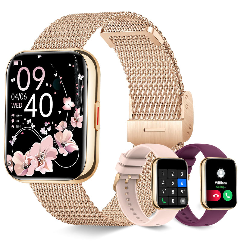Smart Watch for Women (Answer/Make Call),1.8" Touchscreen Smartwatch with 100+ Sports Modes Heart Rate Sleep Monitor Pedometer AI Voice Control, Activity Fitness Watch for Android iPhone