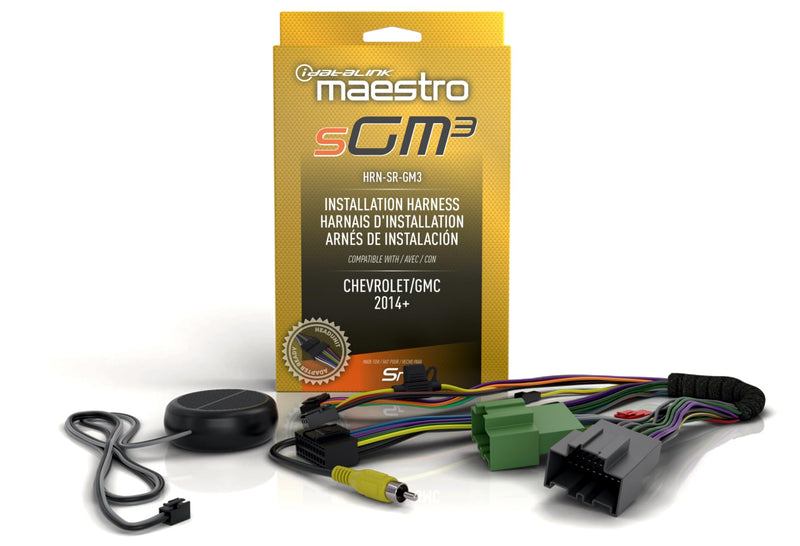 Idatalink Maestro HRN-SR-GM3 T-Harness for Select Chevrolet/GMC GM Vehicles 2014+, replace the factory radio while retaining steering wheel controls & use of factory amp (ADS-MSR module also required)