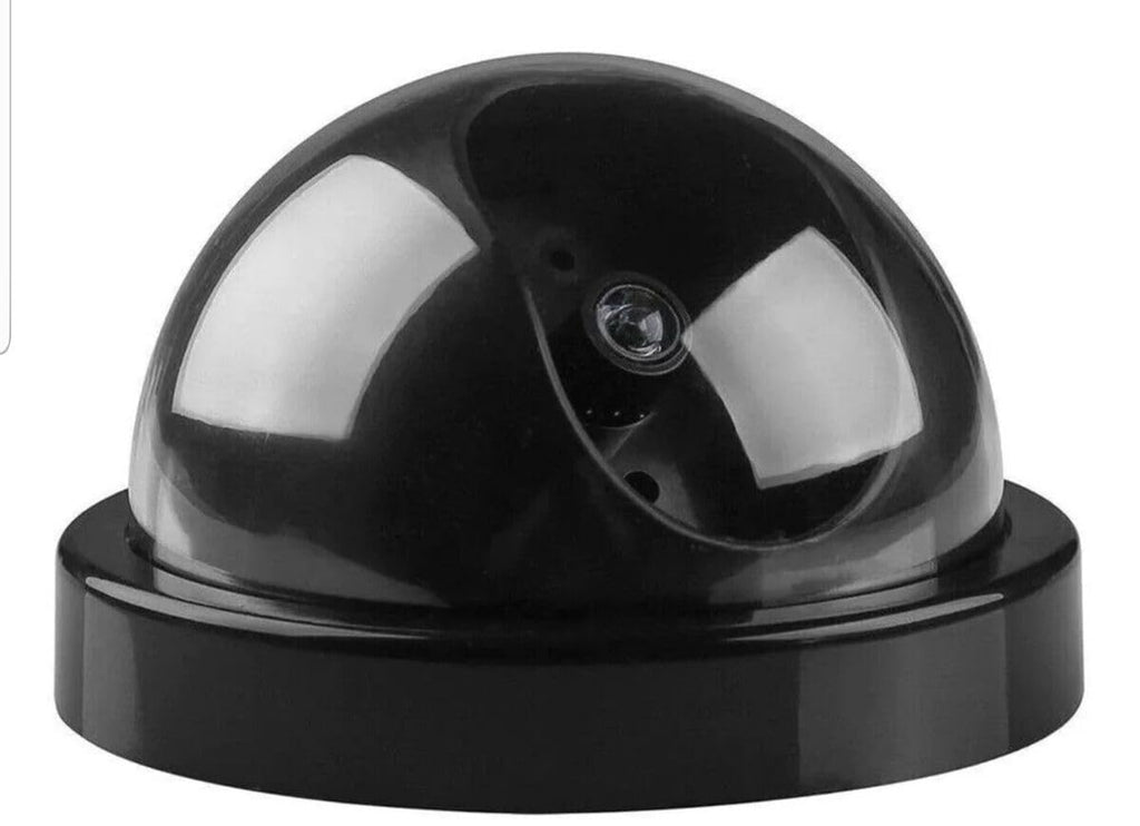 E-Circuit 360 Degree Decoy Security Camera - Black decoy camera with flashing red light and install accessories - for security and unwanted activity deterence for home, businesses, and more