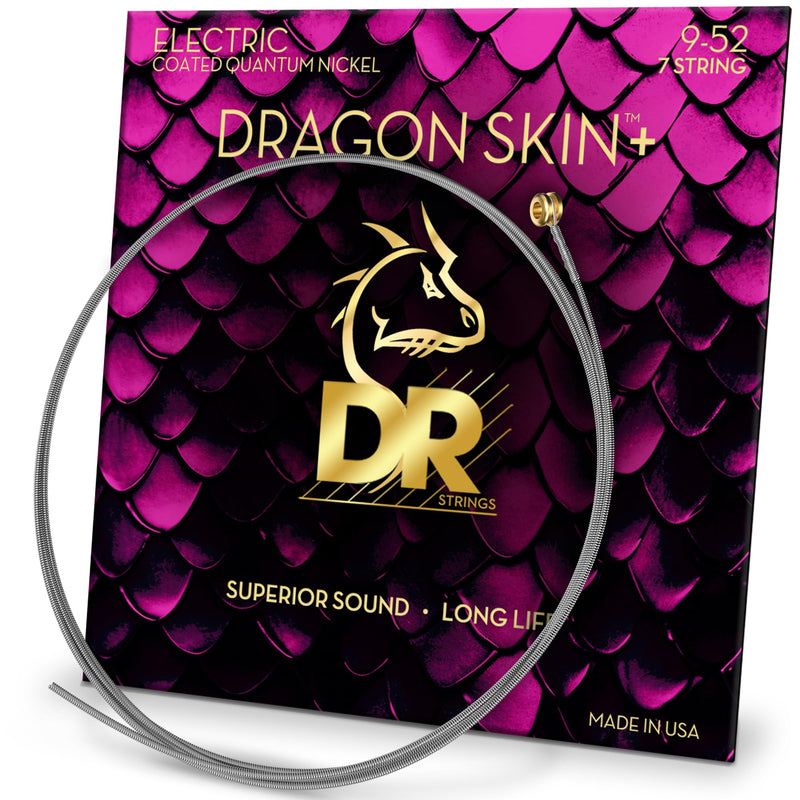DR Strings DRAGON SKIN+ - Coated Quantum Nickel Electric Guitar Strings – DEQ-11 – Superior Sound with Comfortable Feel & Long Life – Heavy 11-50 DEQ-11 Heavy 11-50