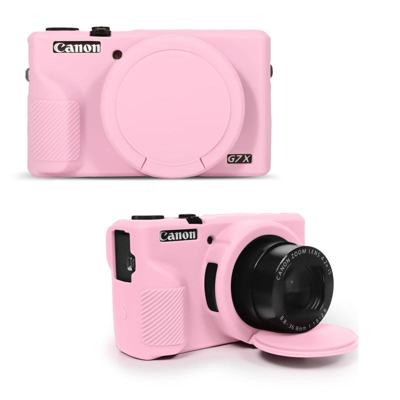 [AUSTRALIA] - G7X III Case for Canon Powershot G7X Mark III Digital Camera, Soft Silicone G7X III Camera Case Accessories, Protective Case Cover for G7XIII G7X3 with Detachable Lens Cover - Pink 