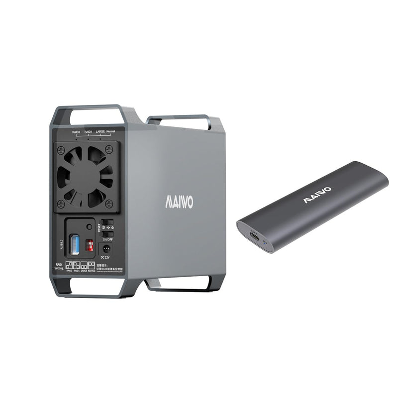 MAIWO Dual Bay Raid Enclosure-M.2 Enclosure