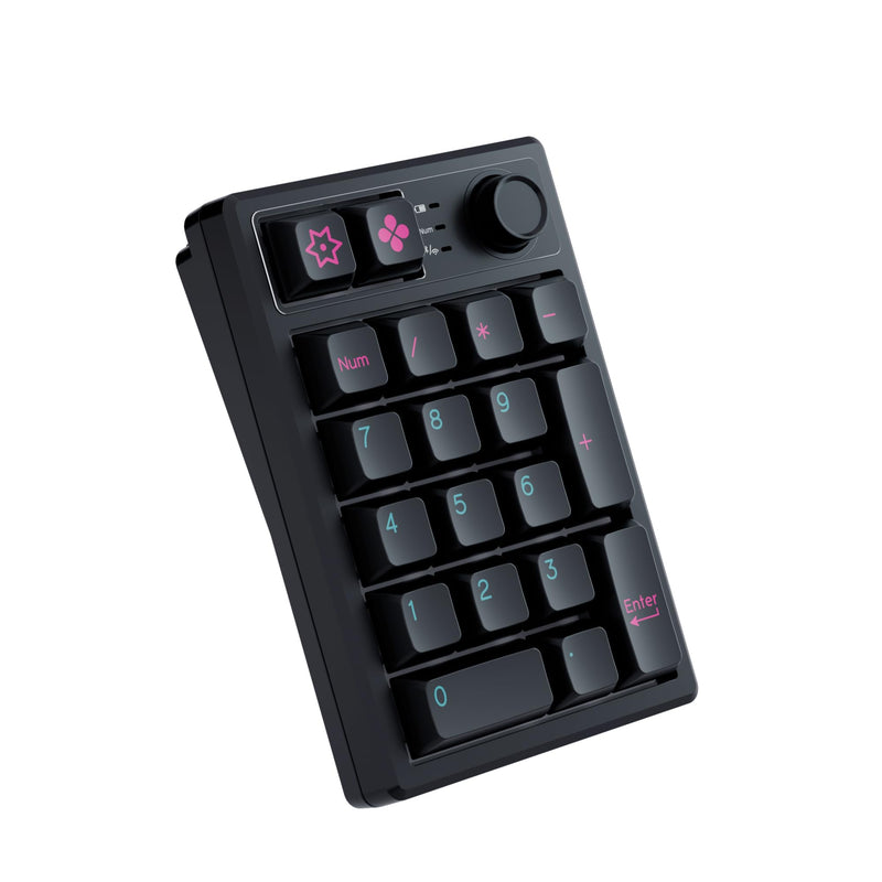[AUSTRALIA] - K19 Wireless Numeric Keyboard, Mechanical Number Keypad Hot-swappable Bluetooth Numpad 5.0/2.4GHz, RGB Multi-Function Knob Numerical Keyboard for Laptop Mac Win iOS Android Black 