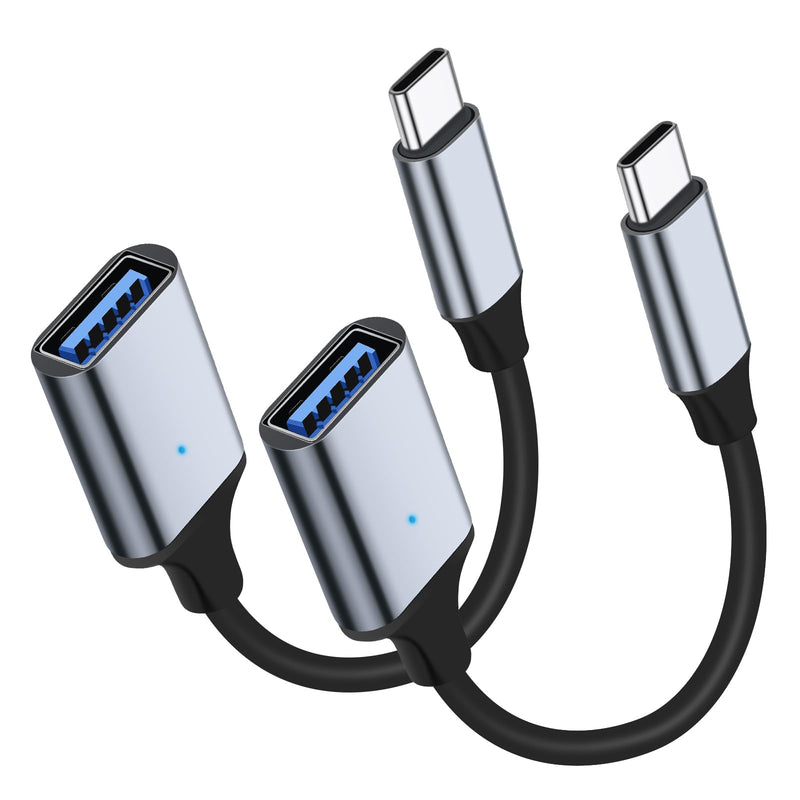 [AUSTRALIA] - USB C to USB 3.0 Adapter [2 Pack], Type C Male to USB Female OTG Cable Thunderbolt3 to USB Adapter Compatible for iPhone 16 Pro Max/16 Plus/16/15 iPad MacBook Pro/Air Samsung Galaxy S24/S23/S22/S21 
