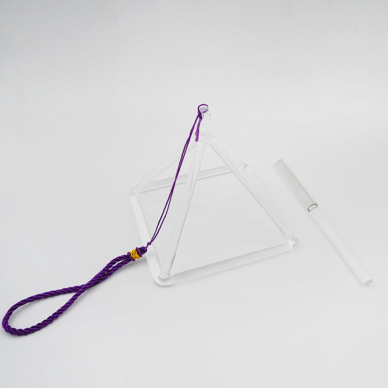 [AUSTRALIA] - 6 Inch Clear Quartz Crystal Singing Pyramid Healing Musical Instrument For Sound Healing Meditation With Crystal Singing Bowl Striker 6 inch 