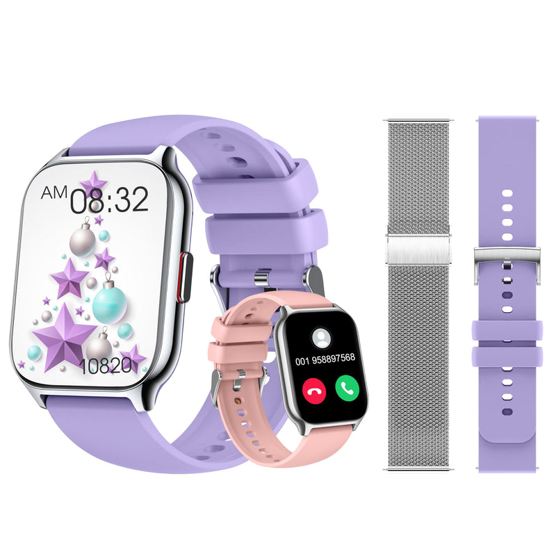 Smart Watch with 4 Bands, 2.0" Fitness Tracker Watch(Dial/Answer Calls) with Heart Rate/Blood Pressure/Blood Oxygen Monitor for Android iOS