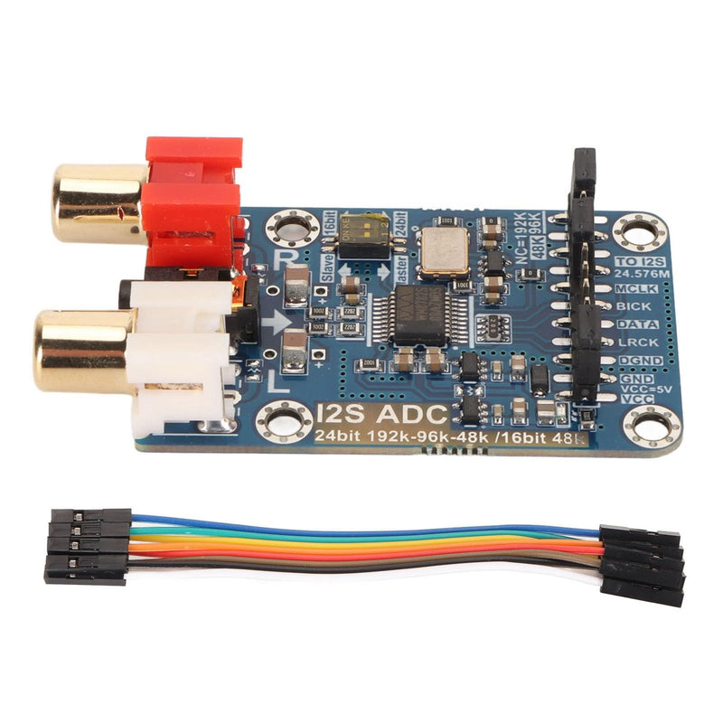 I2S ADC Audio Card Module, 24bit 192k 96k Master Mode Development Board, Lossless Digital Audio I2S ADC Decoder, 3.5mm or Input