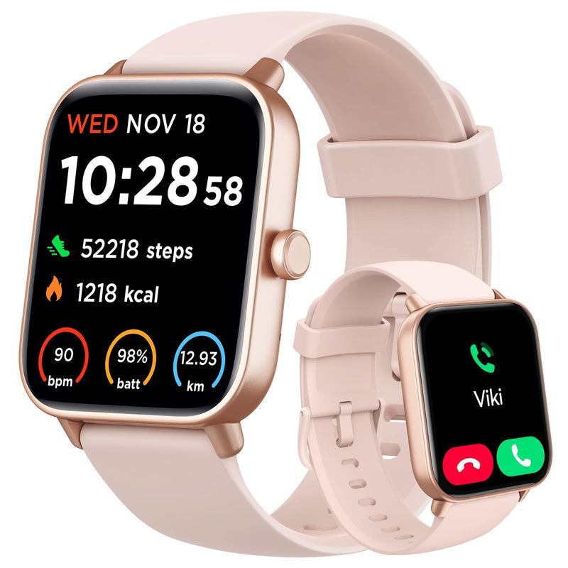 Smart Watch for Women Android & iPhone, Alexa Built-in, IP68 Waterproof Activity Fitness Tracker with Bluetooth Call (Answer/Make), 1.8" Smartwatch with Heart Rate/SpO2/Sleep Monitor, 100+ Sports Mode | Pink 1.8 inches