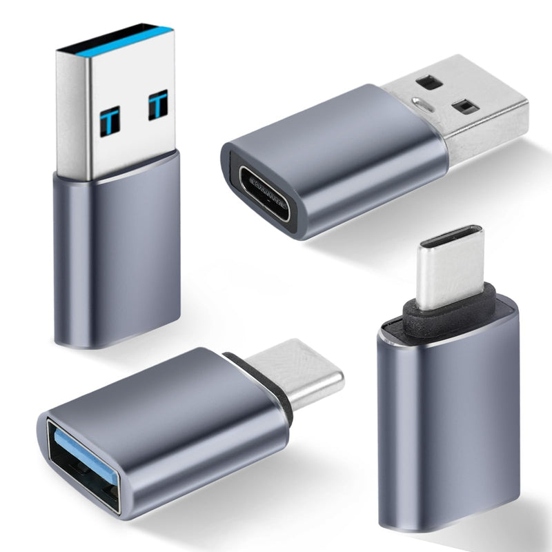[AUSTRALIA] - USB to USB C Adapter 4 Pack, 2*Type C Female to A Male Charger Converter & 2*USB C Male to USB 3.0 Female for Apple Watch iPhone 15 Pro Max 14 13 12,AirPods Ultra 8 9 Samsung, OTG Adapt USB to USB C 