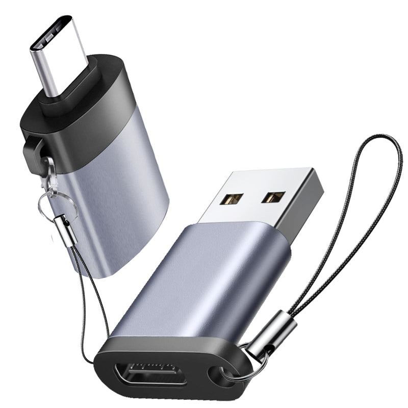 USB to USB C Adapter USB C Male to USB 3.0 Female 2 Pack, Type C Female to A Male Charger Converter，USB C Female to USB Male Adapter Compatible for Apple Watch Ultra 8 9,iPhone 15 Pro Max 14 13 12,OTG