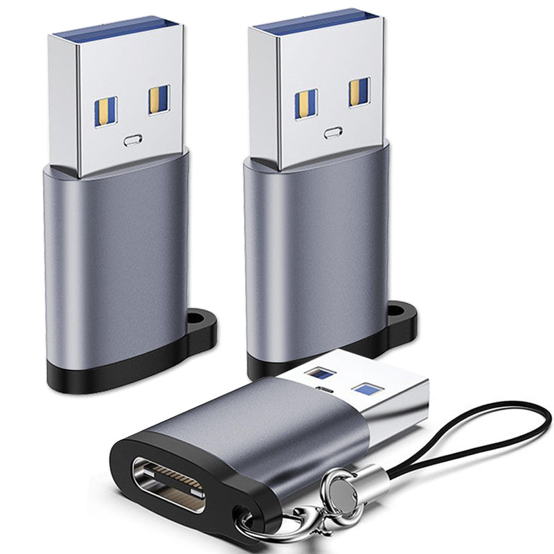 [AUSTRALIA] - USB C Female to USB Male Adapter 3 Pack, USB C to USB 3.0 Adapter, Type C to USB A Charger Cable Converter Compatible for Apple Watch iPhone 15 14 13 AirPods 3 MacBook Samsung Galaxy Google Car JHAOUS 