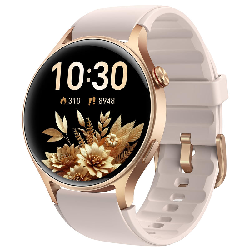 Smart Watch for Women, Answer/Make Call, 1.32'' AMOLED Ultra-Clear Screen | Fitness Tracker with Heart Rate/Sleep/SpO2 Monitor, Smartwatch for iPhone/Samsung/Android, 110+ Sport Modes, 3ATM Waterproof Rose Gold S/M/L