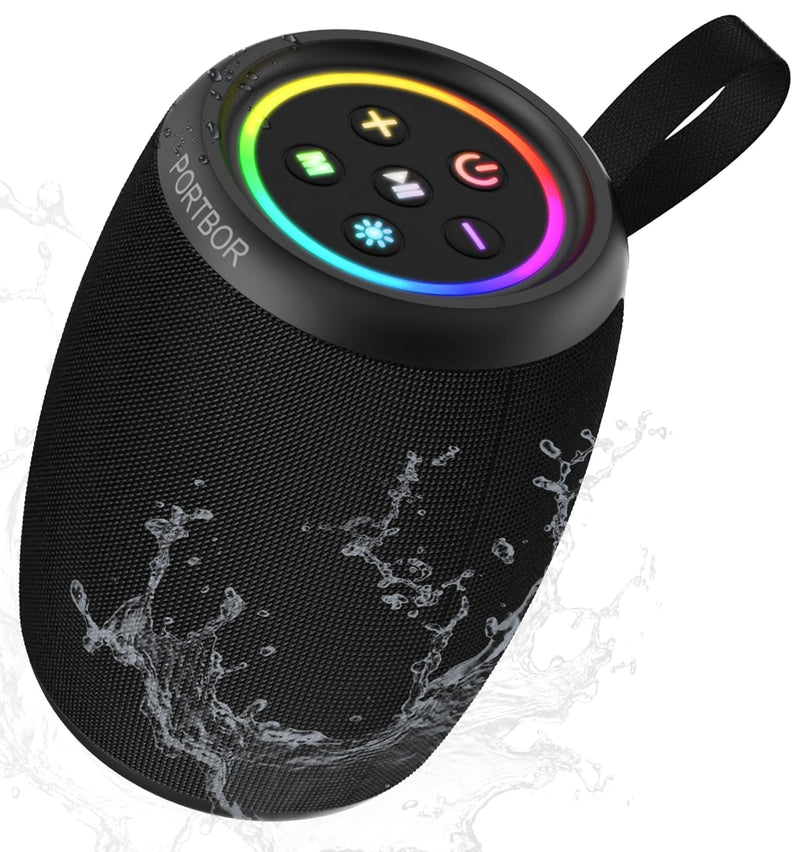 Bluetooth Speaker, Powerful Stereo Sound Portable Wireless Speaker with FM Radio,IPX5 Waterproof, USB C Rechargeable, Dual Pairing, for Outdoor Camping Hiking Party Beach Cool Electronics Gadgets Gift