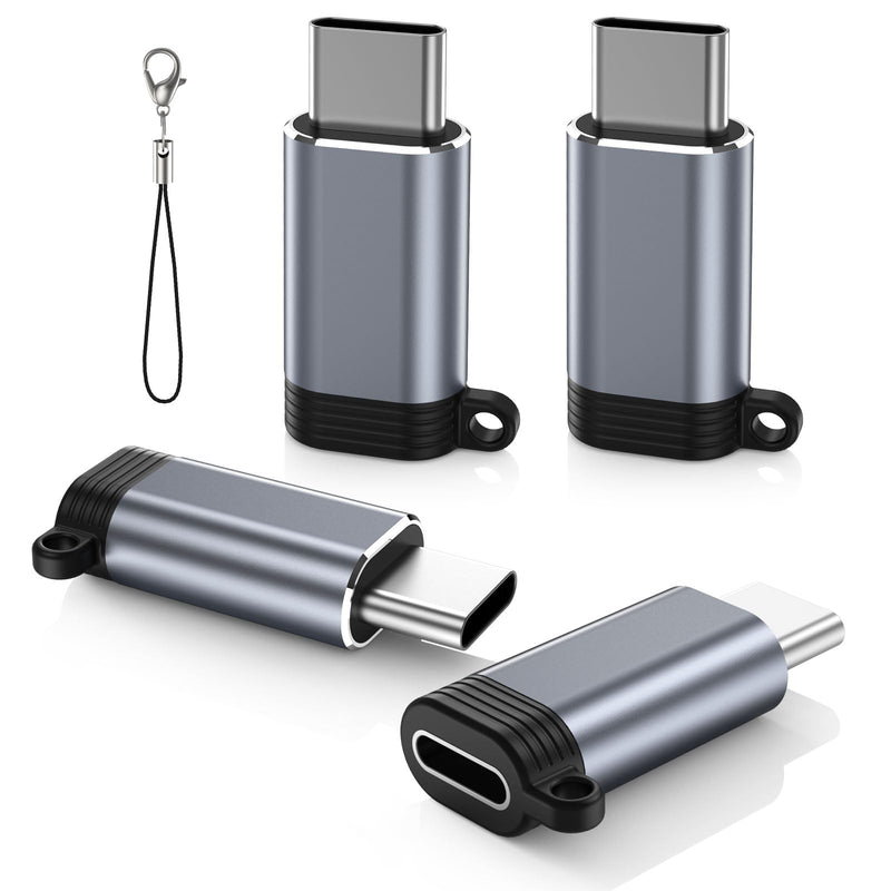 [AUSTRALIA] - MoKo 4 Pack Lightning Female to USB C Male Adapter, iPhone to USB C Adapter for iPhone 15/16 Pro/16 Pro Max/16 Plus, Galaxy S24, iPad Air/Pro, for Charging/Data Transfer, NOT for Audio/OTG, Gray 