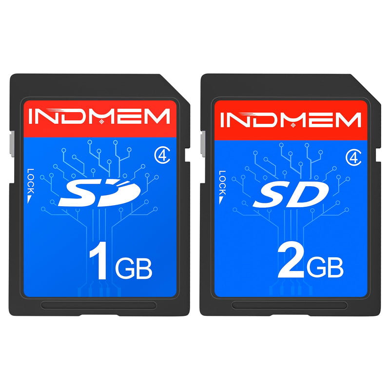 [AUSTRALIA] - INDMEM SD Card 1GB + 2GB， Class 4 Flash Memory Card 2G SLC Standard Secure Digital Cards 