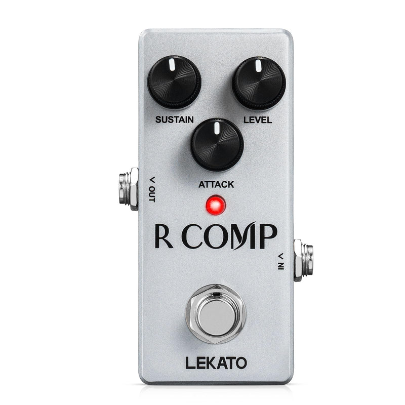 LEKATO Compressor Pedal, FET Compressor Effect Pedal, Mini Compressor Pedal Analog for Electric Guitar and Bass, True Bypass 9V