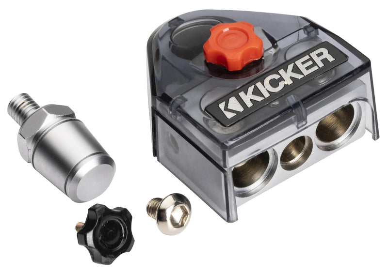 Kicker 50BT4S Warhorse Battery Terminal with Side Post Inserts, 4 Outputs | Distributes amplifier power to several wiring runs, GM style hookup ready, heavy duty car audio upgrade