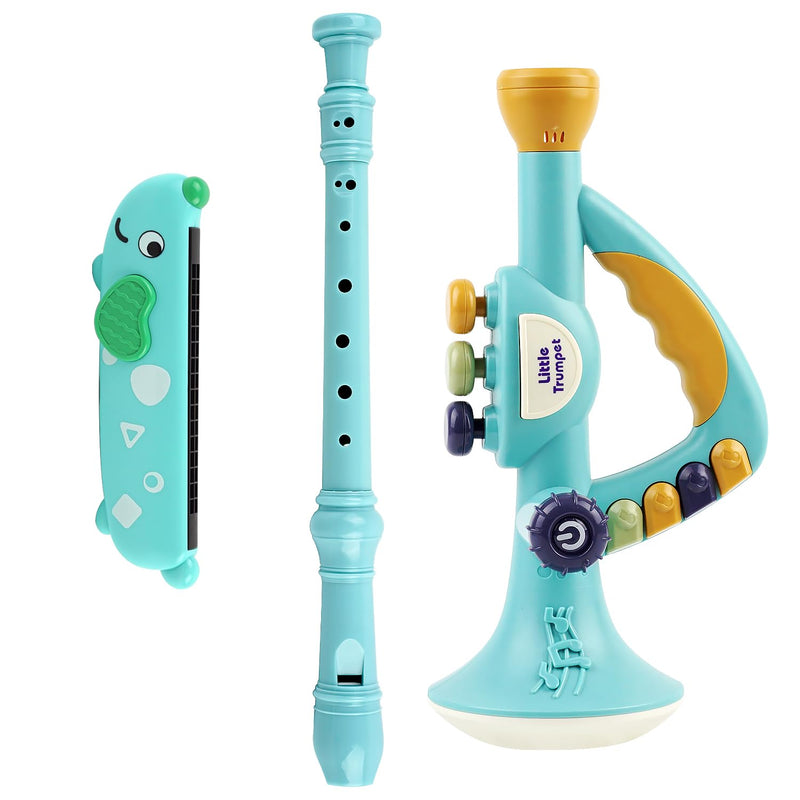 [AUSTRALIA] - Toddler Musical Instruments Toy, Trumpet, Harmonica, Recorder Flute for Kids Baby, Musical Toys Set for Children Boys Girls Ages 2 3 4 5 