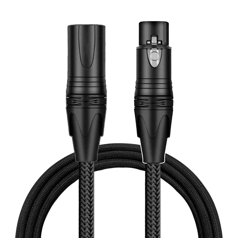 [AUSTRALIA] - XLR Cable, Male to Female Audio Cables 25ft 1 Packs, Noise-Canceling, Premium Balanced Microphone Patch Cords 3-pin XLR Mic Cables Oxygen-Free Copper (OFC) Mic Cord for Speaker, Mixer, Studio 25 Feet-1Pack-Black 