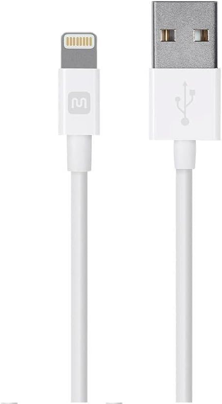 Monoprice Lightning to USB Type-A Charging Cable - Apple MFi Certified, 3 Feet, White - Essential Series (Pack of 5) 3ft (Pack of 5)