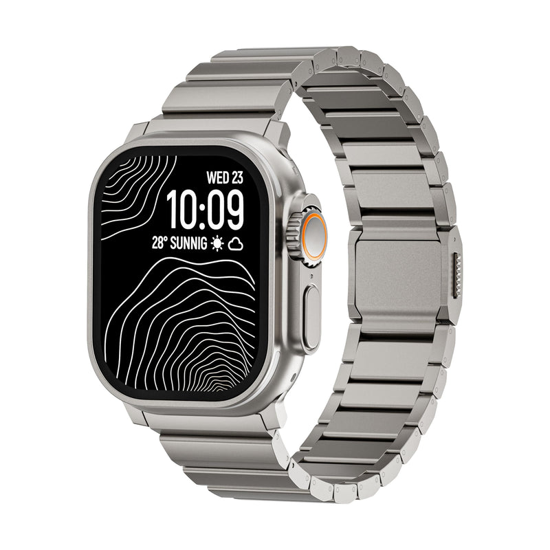 Titanium Band, Adjustable, Magnetic Clasp, Compatible with Watch Ultra 2, 49mm, 45mm, 44mm, 42mm, Series 9, 8, 7, 6, 5, SE Ultra, Women & Men (49mm/45mm/44mm/42mm, Titanium) 44mm/45mm/46mm/49mm/42mm(series 3）