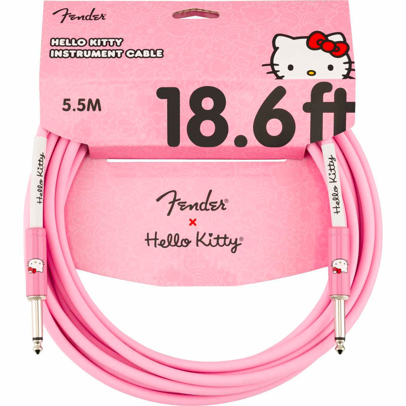 Fender Hello Kitty Instrument Cable, 18.6ft Guitar Cable, Pink 18.6 FT