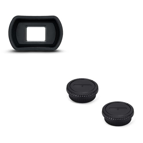 Long Soft EF Eyecup Eyepiece Viewfinder & 2-Pack EF/EF-S Mount Body Cap Rear Lens Cover for Canon EOS Rebel T7 T6 T5 T8i T7i T6s T6i T5i SL3 SL2 90D 80D 77D 70D 60D 5D Mark II 6D Mark II & More Camera
