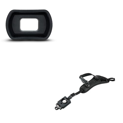 Long Soft Eyecup Eyepiece Viewfinder Cover & Microfiber Padded Hand Strap for Nikon D780 D750 D7500 D7200 D7100 D7000 D5200 D5100 D3500 D3400 D3300 D3200 D610 D600 Cameras