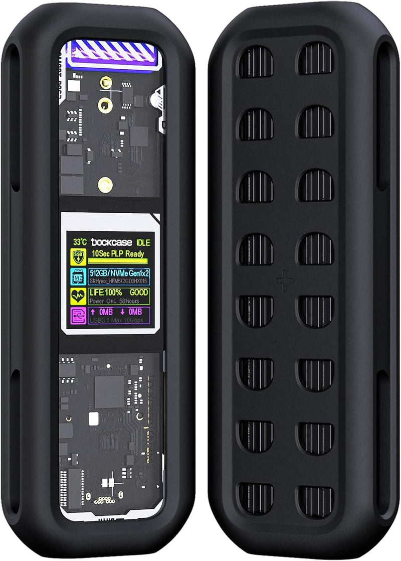 DOCKCASE Visual Smart M.2 NVMe SSD Enclosure with Silicone Case