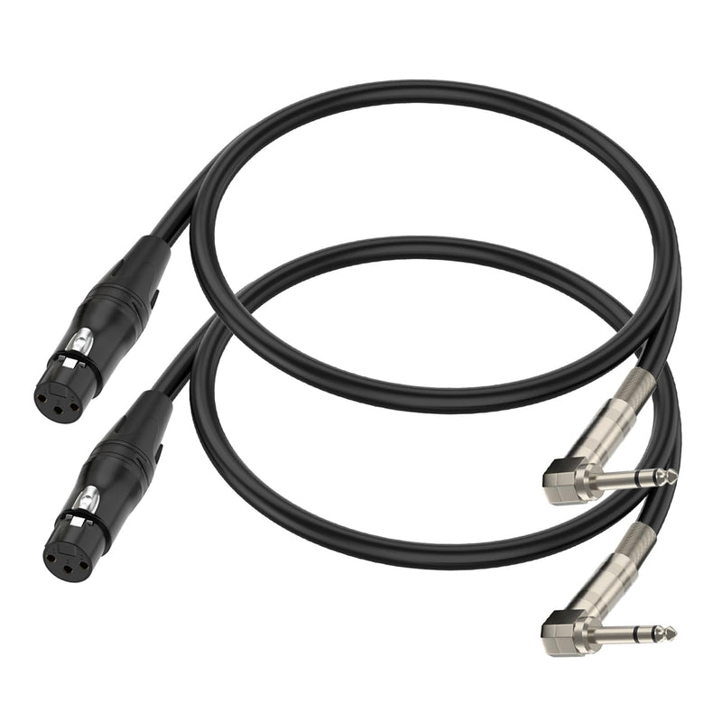 [AUSTRALIA] - Right Angle 6.35mm TRS to XLR Female，（1.5FT 2Pack） Right Angle 1/4" TRS to XLR 3Pin Female,for Speakers, Stage, DJ and More Right Angle 6.35mm TRS to XLR Female 