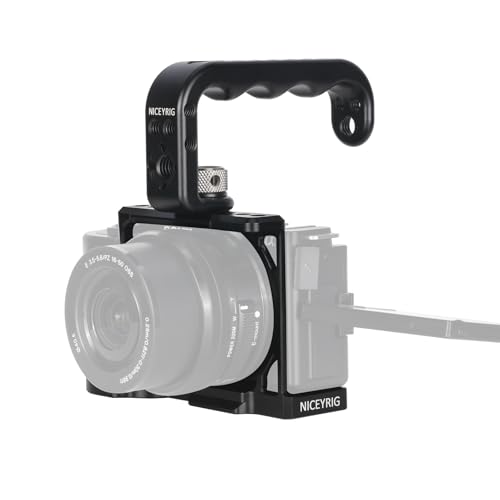 NICEYRIG ZVE10 Cage Kit with Top Handle Grip for Sony ZV-E10 Vlog Vlogging Camera, DSLR Videomaking Rig Stabilizer with Quick Release Plate for Arca-Style Cold Shoe