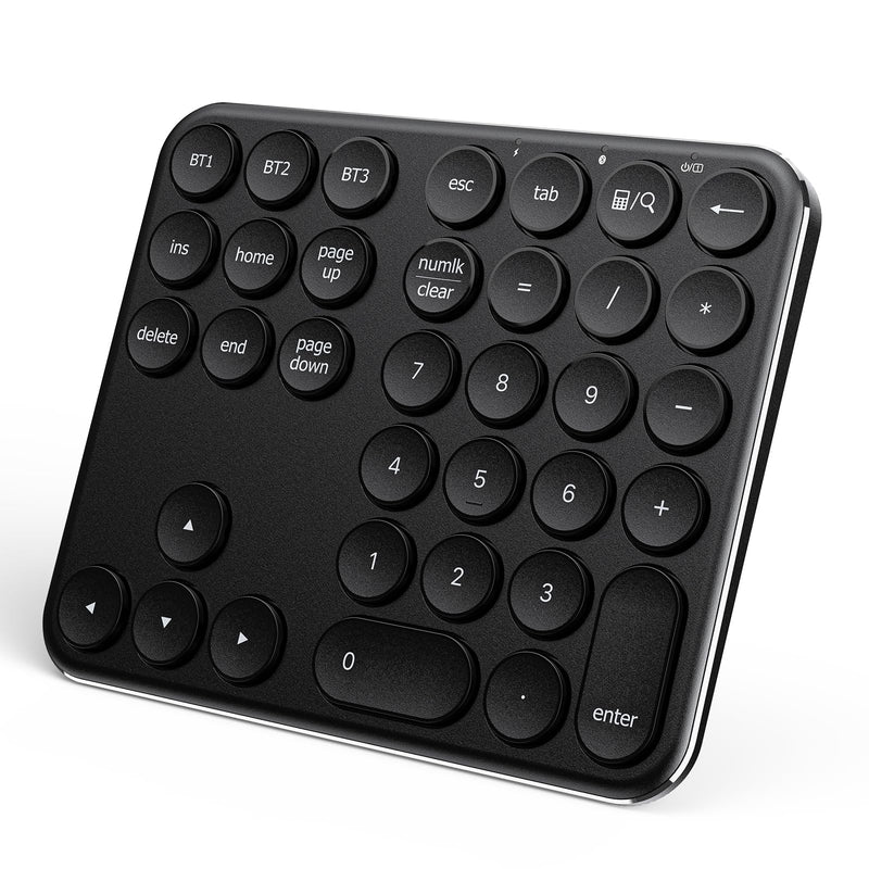 [AUSTRALIA] - iClever Bluetooth Number Pad, Portable Wireless Number Pad, Aluminum Rechargeable 35-Keys Numeric Keypad for Multi-Devices, Compatible for Laptop, Mac, iMac, Tablet, PC and Desktop 