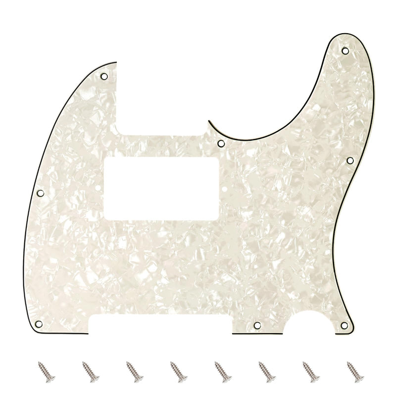 [AUSTRALIA] - Banworks 4 Ply Tele HS/HH Pickguard 8-Hole Electric Guitar Pickguard Scratch Plate for USA/Mexican Fender Modern Style Standard Tele Telecaster JT/HB-04 Vintage White Pearl 