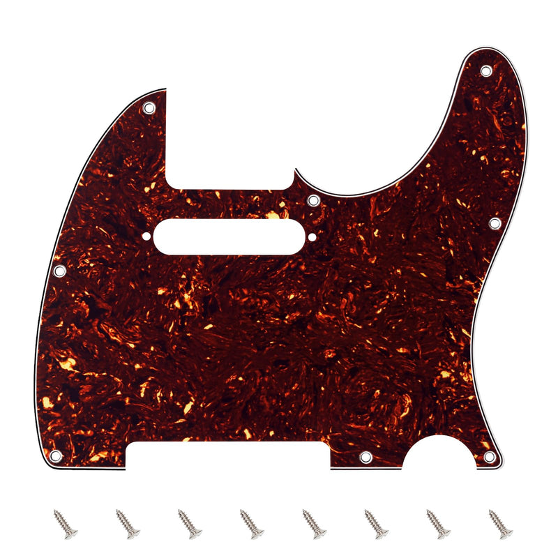 [AUSTRALIA] - Banworks 4 Ply Tele Pickguard 8-Hole Electric Guitar Pickguard Scratch Plate for USA/Mexican Fender Modern Style Standard Tele Telecaster JT/HB-03 Dark Brown Tortoiseshell 