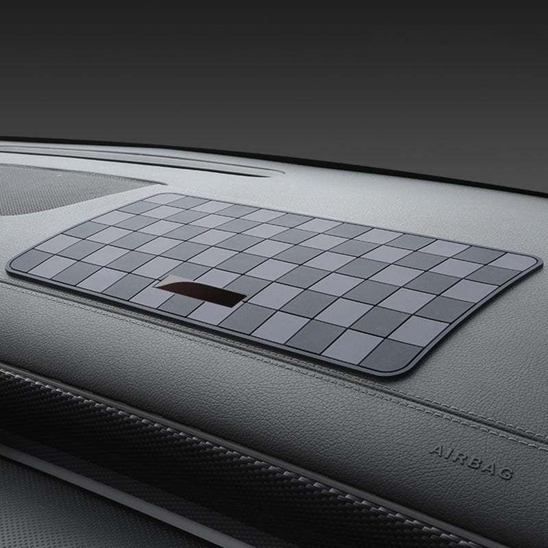 [AUSTRALIA] - Zorratin Checkered Anti-Slip Rubber Gripper Pad Tray Mat for Key Fob Sunglasses Cell Phone, Heat-Resistant on Dashboard or Armrest Interior Accessories Washable Flat Black and White Checkered 